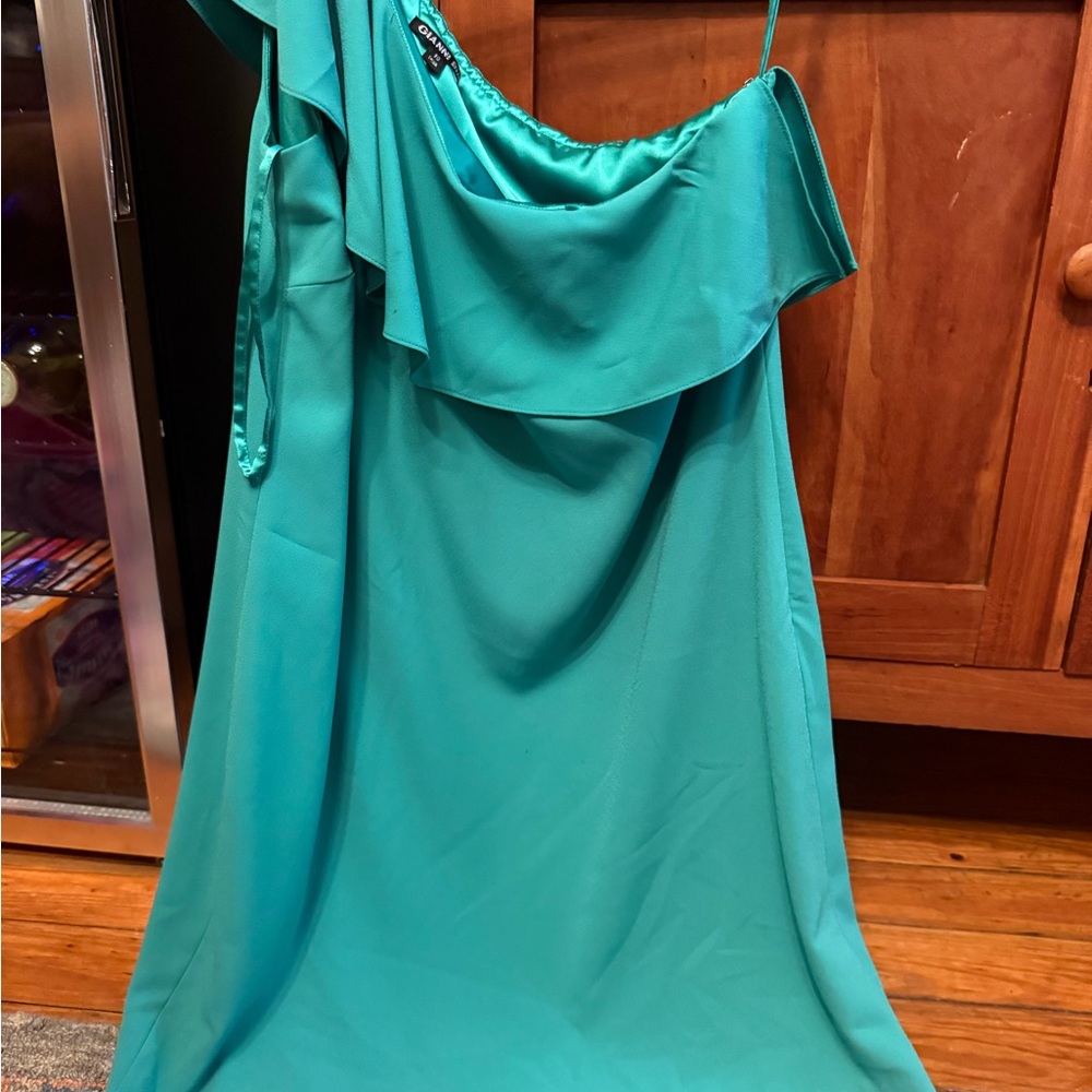 Gianni Bini One Shoulder Teal Dress